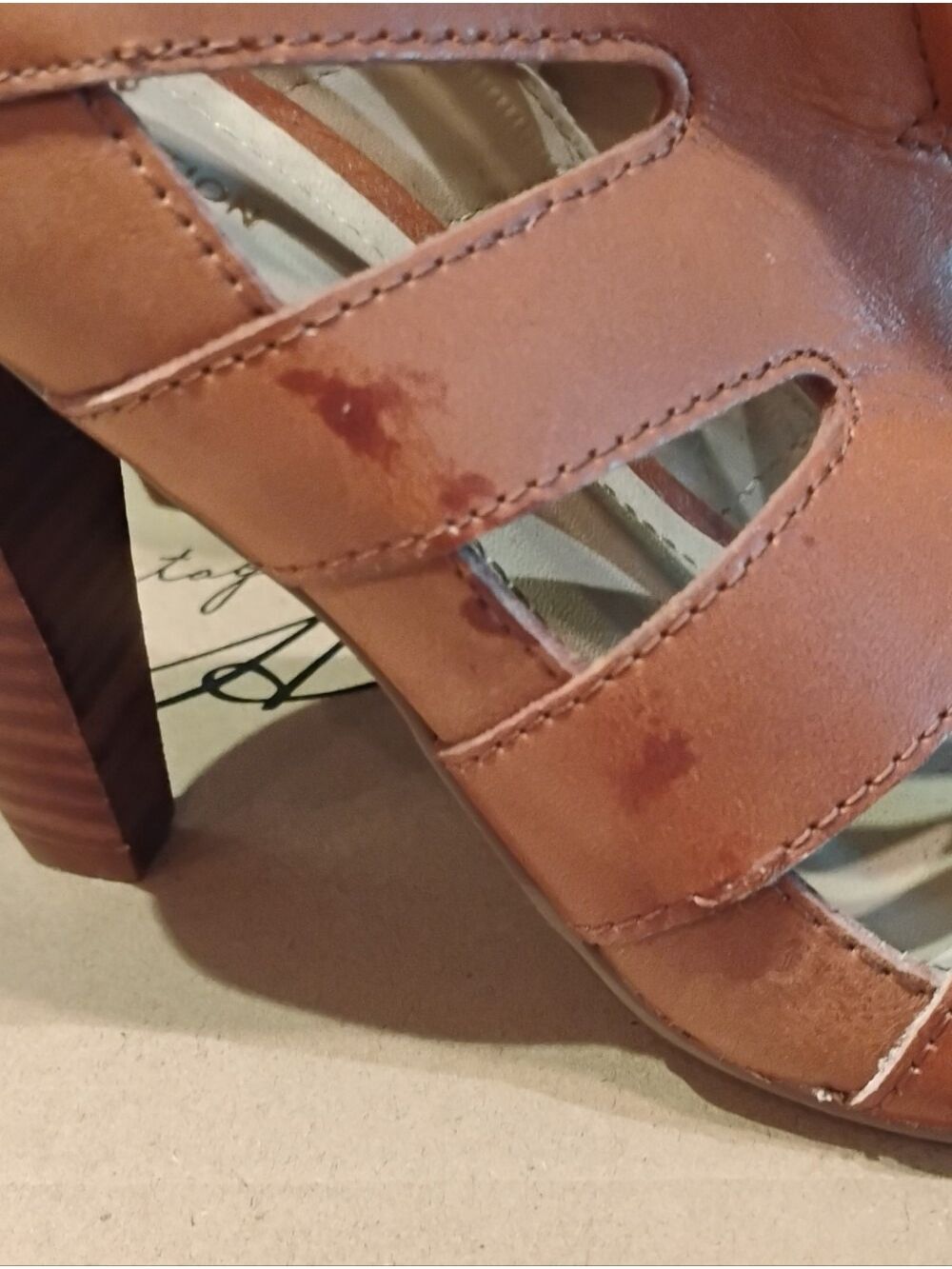 BCBGeneration Brown Lace-Up Cutout Heeled Sandals/Shoes - Picture 8 of 8